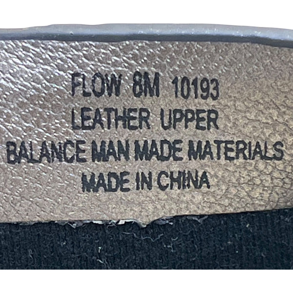 Naked Feet Women’s Metallic Black Leather Upper Flow Platform Sandals Size 8M