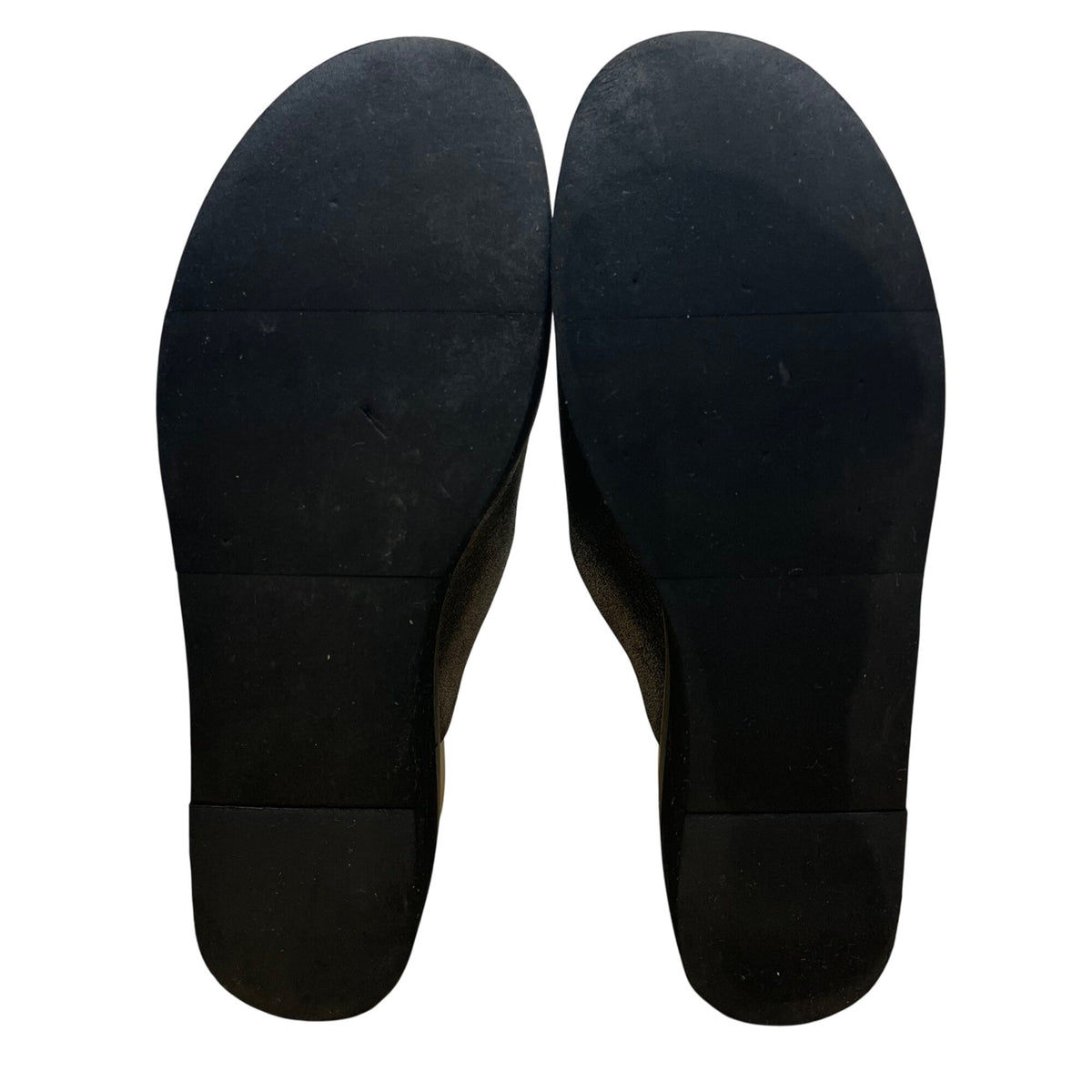 Naked Feet Women’s Metallic Black Leather Upper Flow Platform Sandals Size 8M