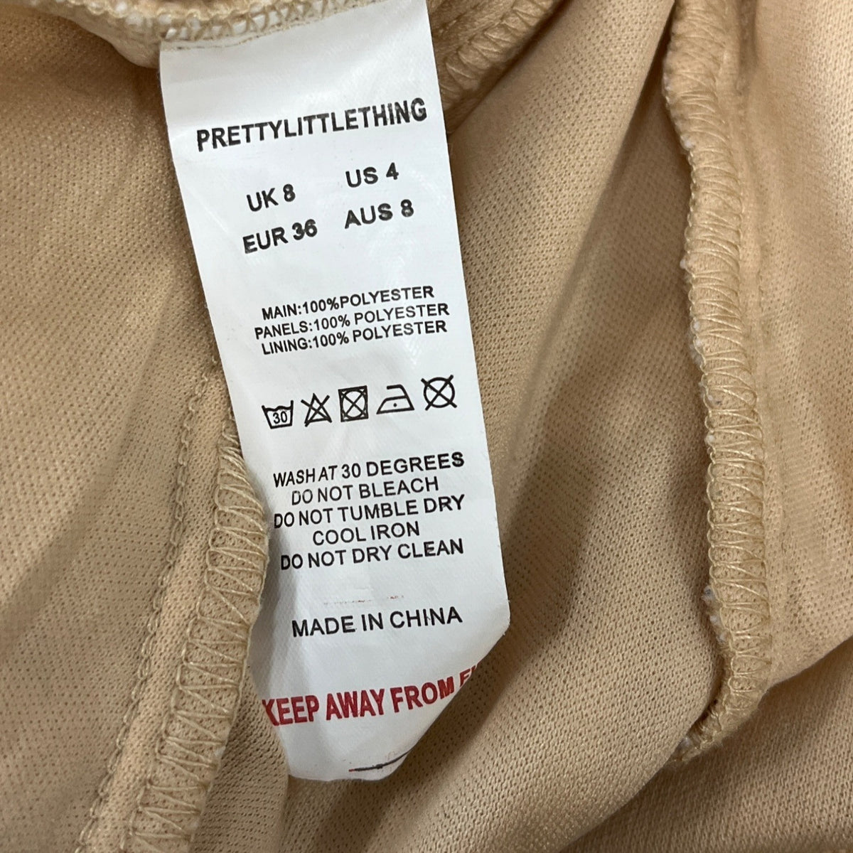 Pretty Little Things Women's White Bodycon Dress Size 4 (EUR 36)