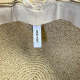 Nine West Womens Natural Straw Sun Hat With Cream Ribbon Accent