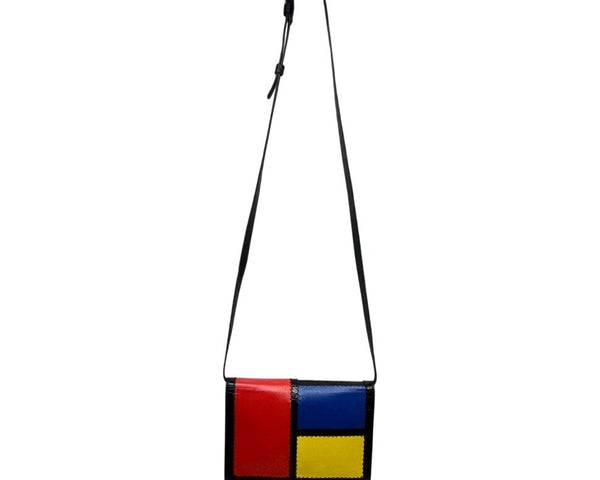 Sharon Wilkes Multicolor Leather Golden Dog Mondrian Natalie Crossbody Bag Sz M