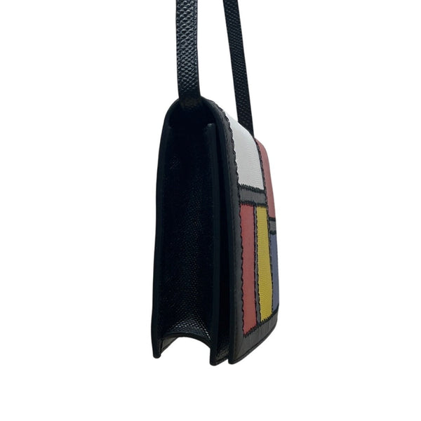 Sharon Wilkes Multicolor Leather Golden Dog Mondrian Natalie Crossbody Bag Sz M