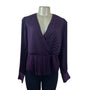 Express Women’s Purple Long Sleeve Pleated Wrap Blouse Size L