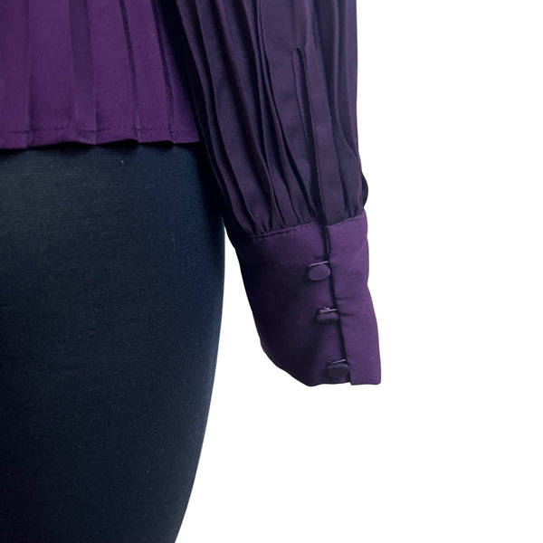 Express Women’s Purple Long Sleeve Pleated Wrap Blouse Size L