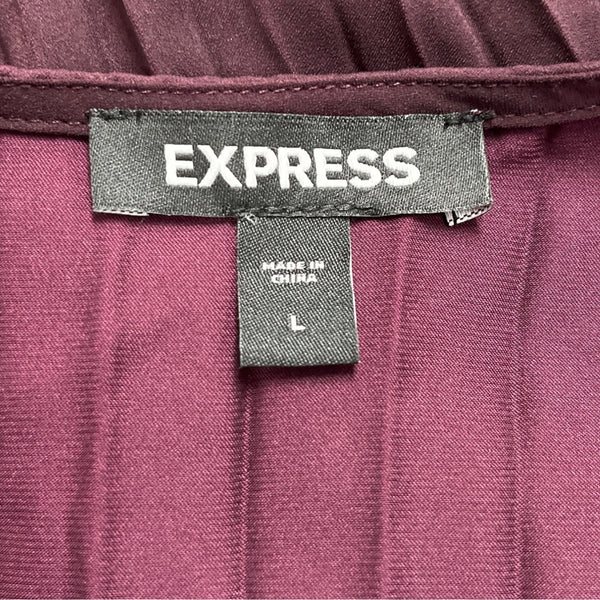 Express Women’s Purple Long Sleeve Pleated Wrap Blouse Size L
