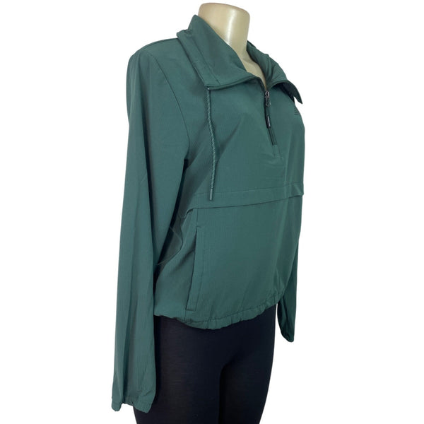 New Balance Womens Green Quarter Zip Pullover Jacket Lightweight Sz S - New