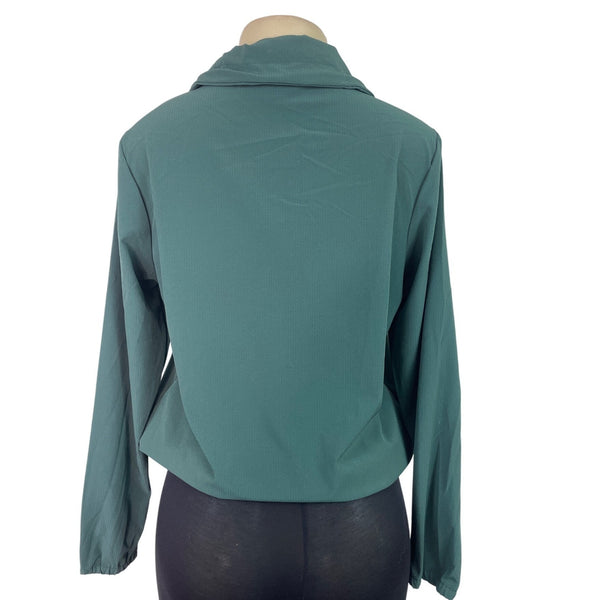 New Balance Womens Green Quarter Zip Pullover Jacket Lightweight Sz S - New