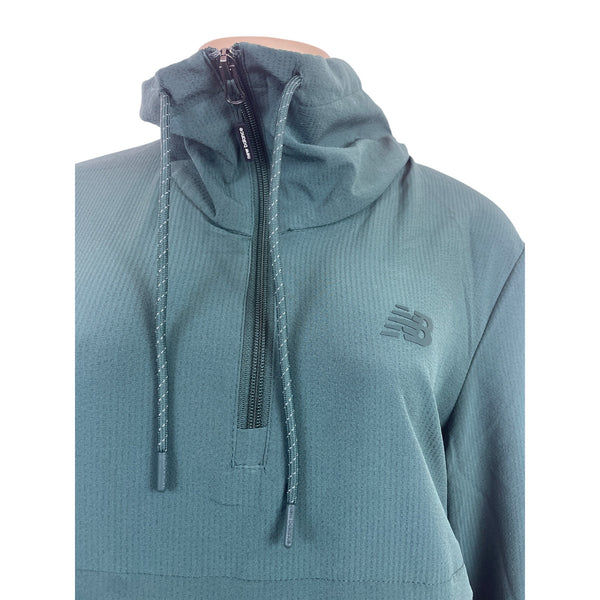 New Balance Womens Green Quarter Zip Pullover Jacket Lightweight Sz S - New