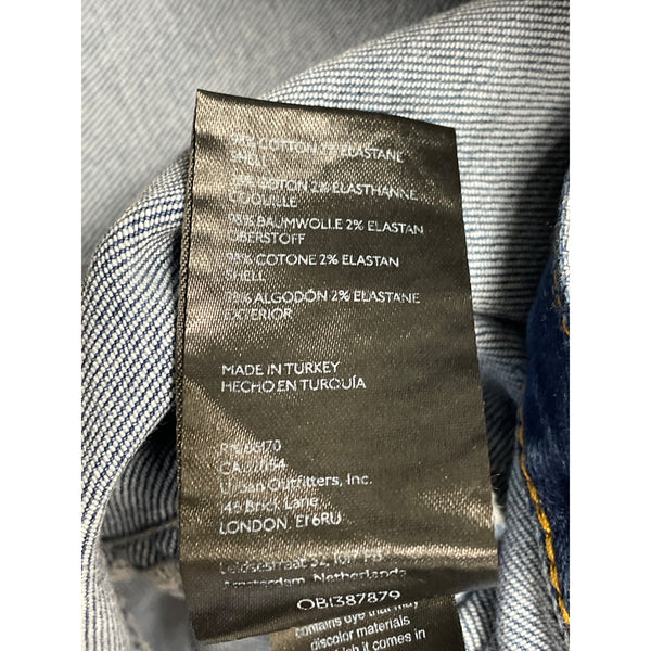 Pilcro Women's Blue Denim Button-Up Jacket With Fringe Hem Size Small - New