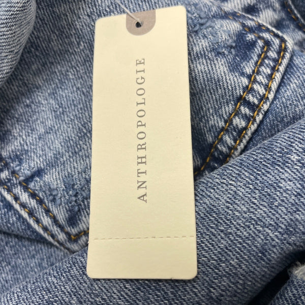 Pilcro Women's Blue Denim Button-Up Jacket With Fringe Hem Size Small - New