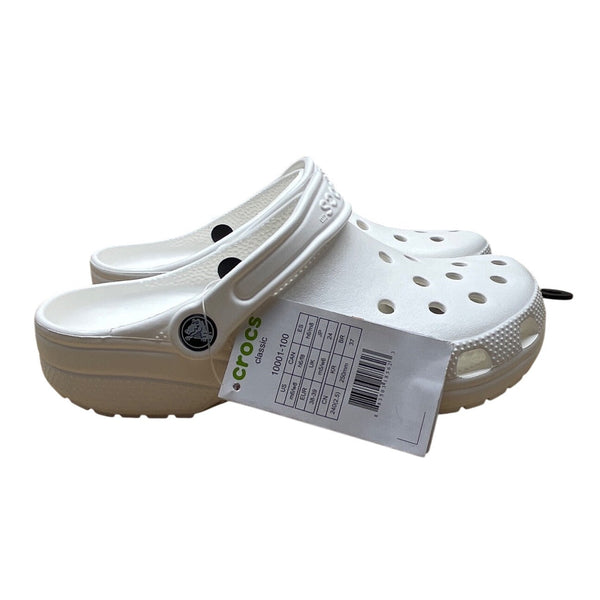 Crocs White Classic Clog Lightweight Slip-On Sandals Size M6/W8 - New