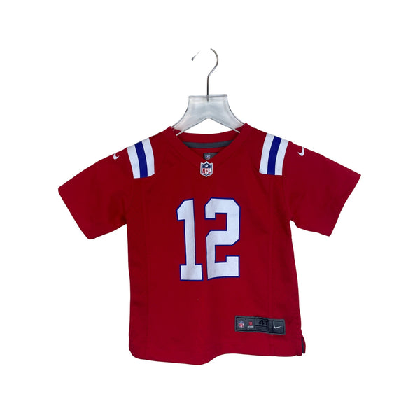Nike Boys Red On-Field Brady 12 Jersey NFL Authentic Size 4T Lightweight Polyester
