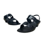 Munro American Black Patent Leather Low Heel Strappy Eclipse Sandals 7.5 New