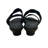 Munro American Black Patent Leather Low Heel Strappy Eclipse Sandals 7.5 New