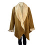 Hem & Thread Women's Faux Suede Open Front Jacket With Sherpa Lining Size M
