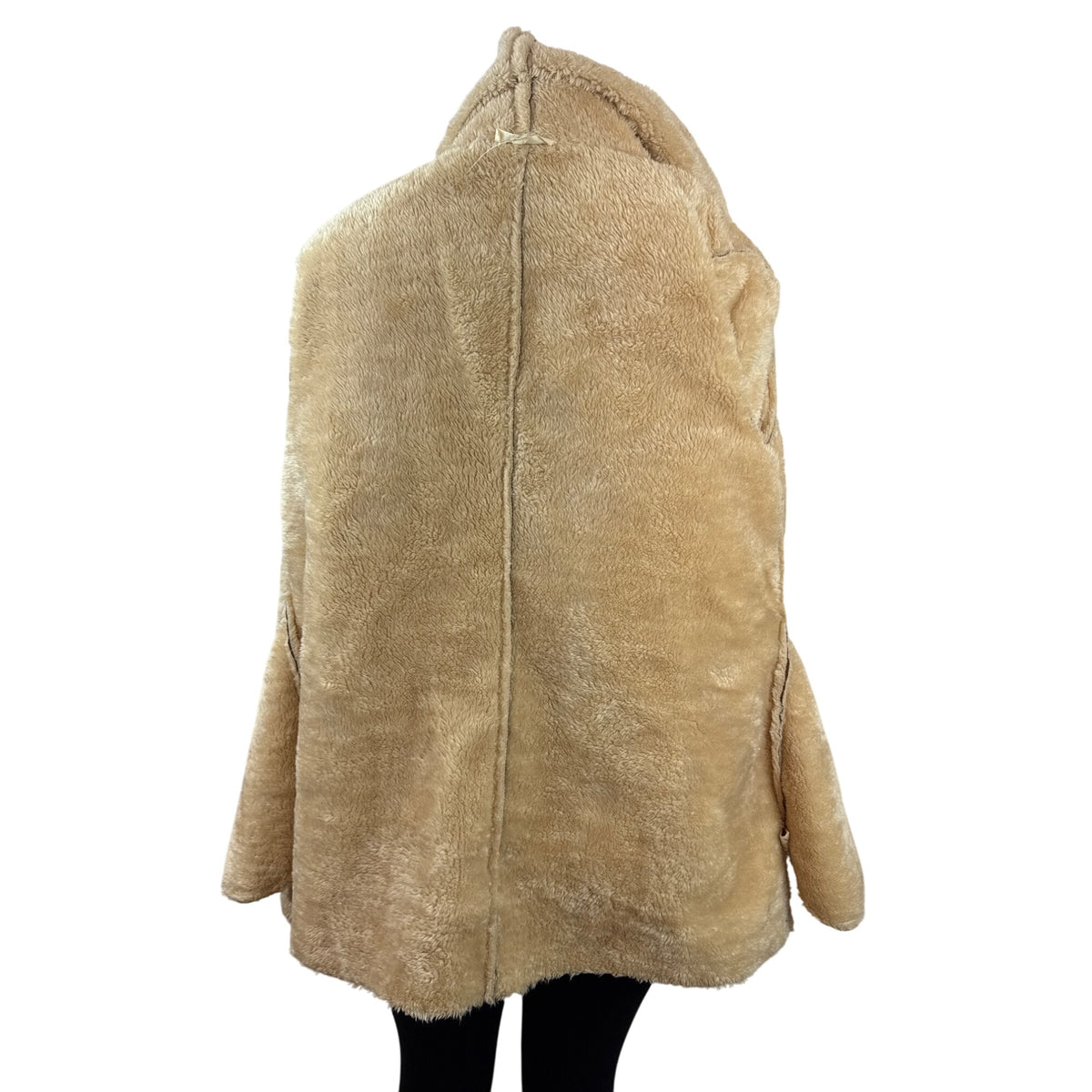 Hem & Thread Women's Faux Suede Open Front Jacket With Sherpa Lining Size M