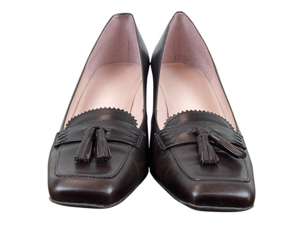Talbots Brown Heaton Leather Tassel Loafer Pumps Womens Size 9M