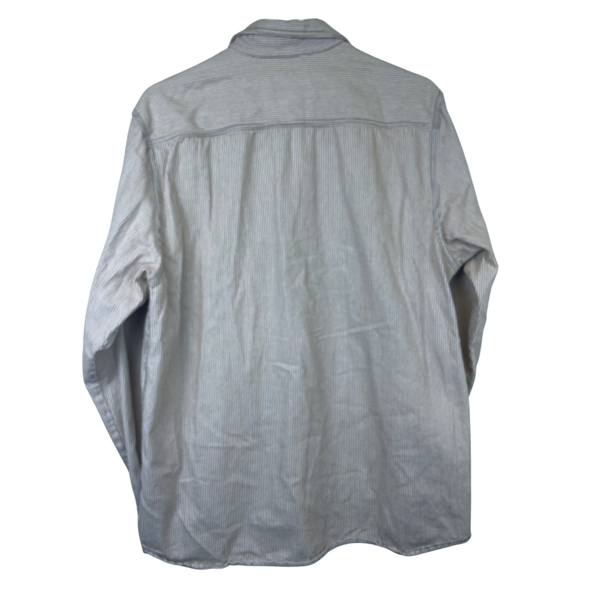 Iron And Resin Mens Beige Striped Button-Up Shirt Long Sleeve Cotton Large