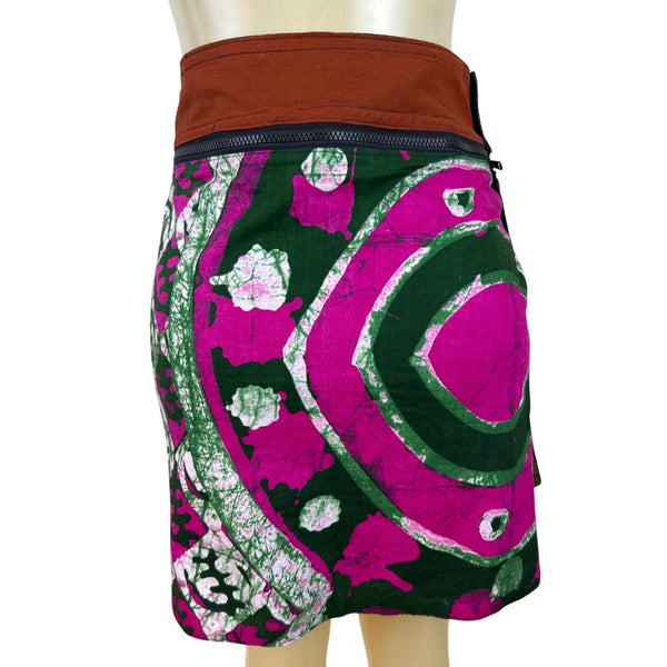 Reversible Womens Multi-Color Cotton Adjustable Waistband Circle Skirt