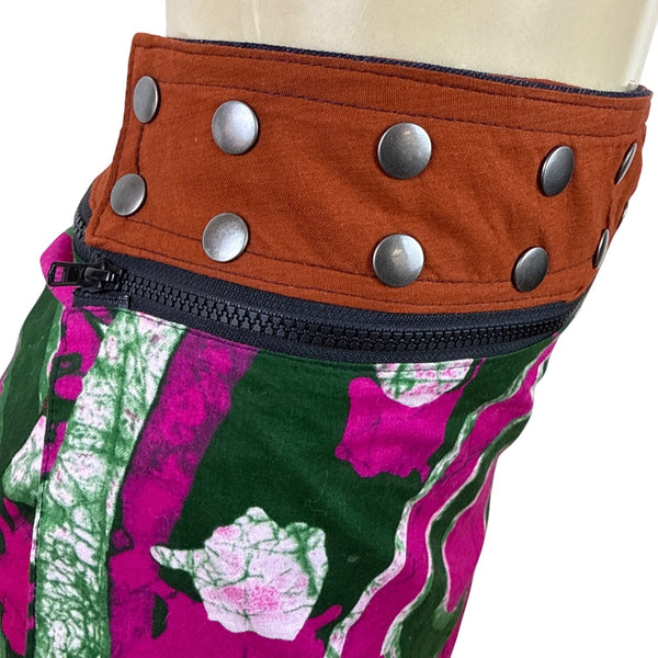 Reversible Womens Multi-Color Cotton Adjustable Waistband Circle Skirt