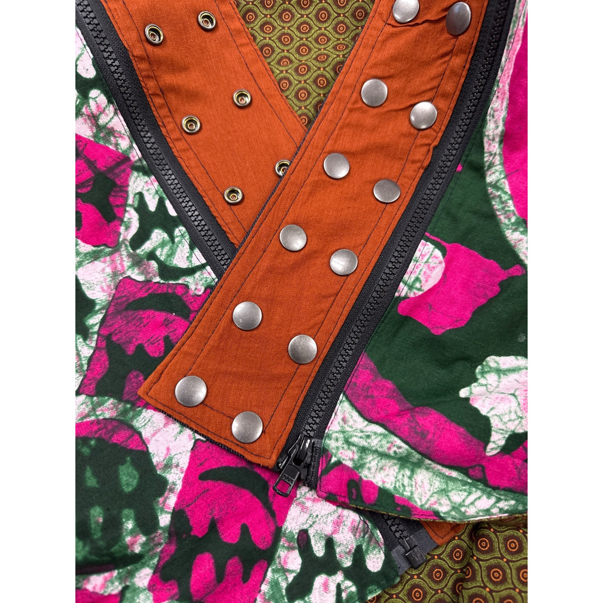 Reversible Womens Multi-Color Cotton Adjustable Waistband Circle Skirt