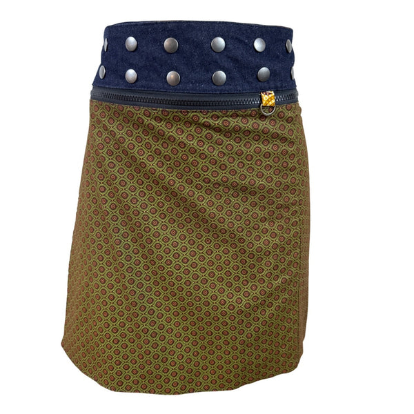 Reversible Womens Multi-Color Cotton Adjustable Waistband Circle Skirt