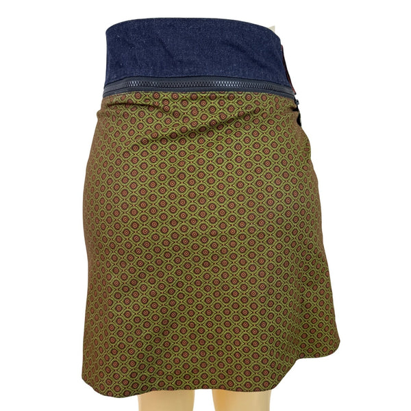 Reversible Womens Multi-Color Cotton Adjustable Waistband Circle Skirt