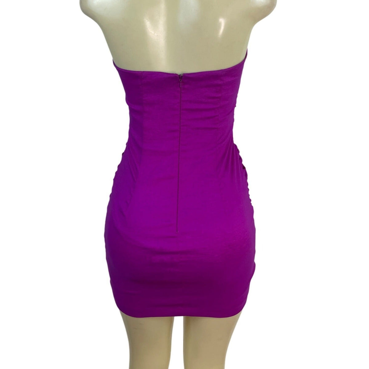 Jessica McClintock Women's Fuschia Ruched Mini Tube Dress With Back Zipper Sz 4