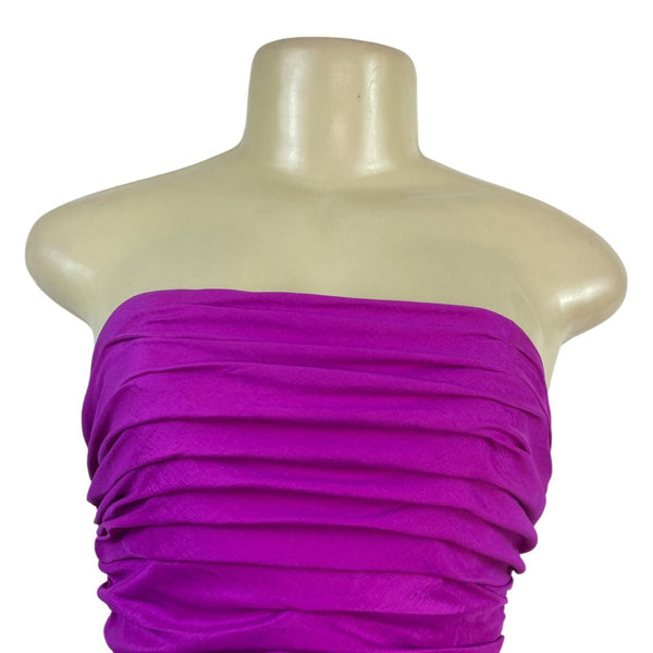 Jessica McClintock Women's Fuschia Ruched Mini Tube Dress With Back Zipper Sz 4