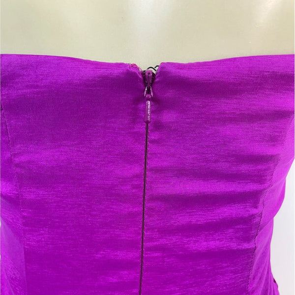 Jessica McClintock Women's Fuschia Ruched Mini Tube Dress With Back Zipper Sz 4