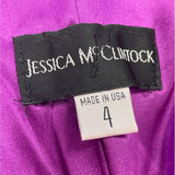 Jessica McClintock Women's Fuschia Ruched Mini Tube Dress With Back Zipper Sz 4