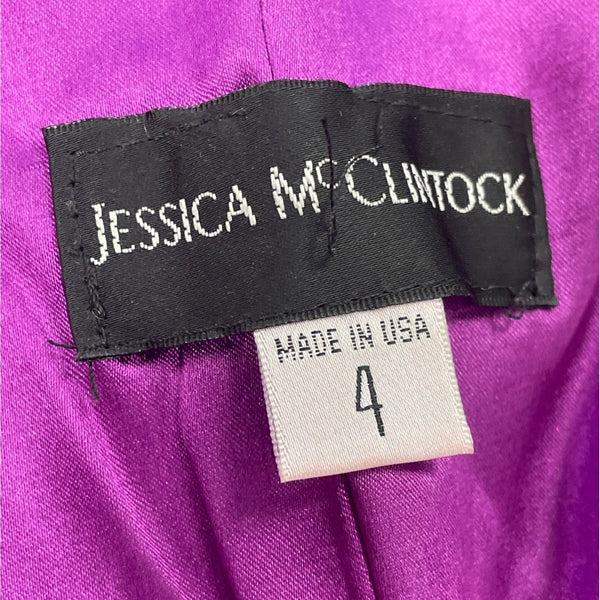 Jessica McClintock Women's Fuschia Ruched Mini Tube Dress With Back Zipper Sz 4