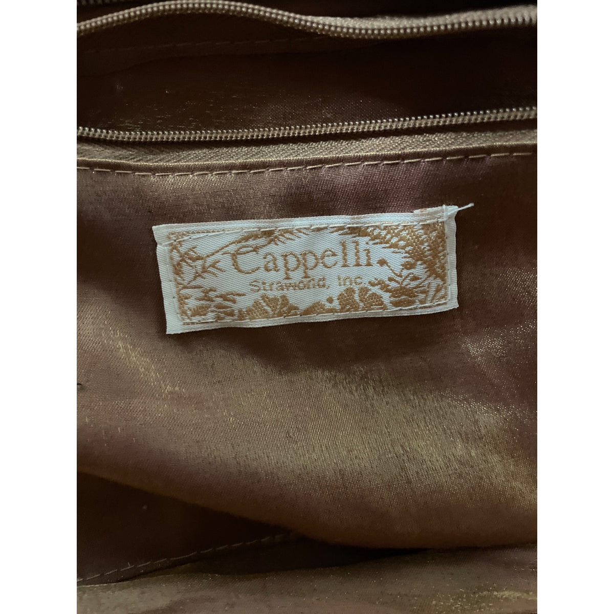 Cappelli Womens Tan & Brown Straw Tote Bag Braided Straps Satin Interior