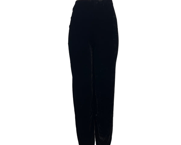 Orvis Women's Straight Leg Flowy and Trendy Black Casual Velvet Pants Sz M