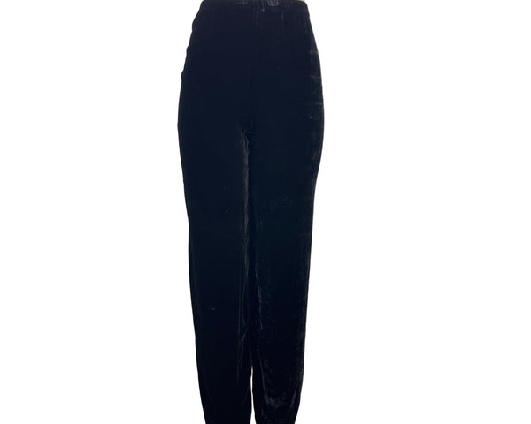 Orvis Women's Straight Leg Flowy and Trendy Black Casual Velvet Pants Sz M