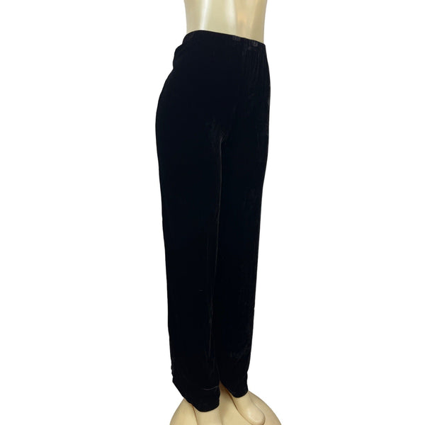 Orvis Women's Straight Leg Flowy and Trendy Black Casual Velvet Pants Sz M