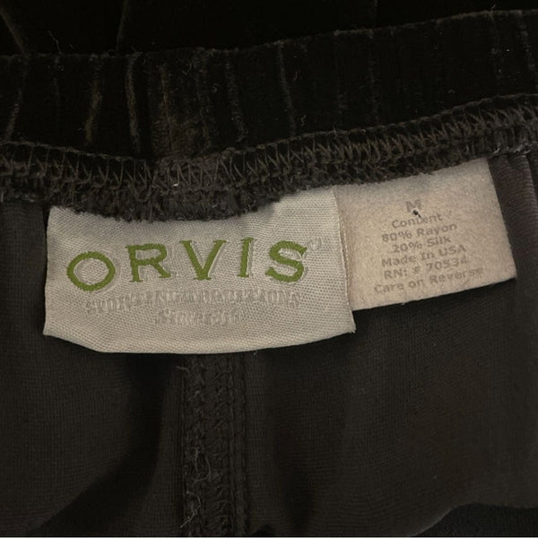 Orvis Women's Straight Leg Flowy and Trendy Black Casual Velvet Pants Sz M