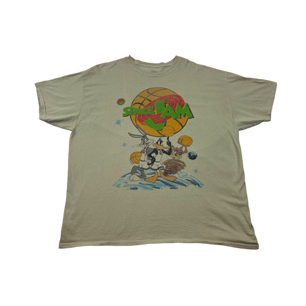 Space Jam Bugs Bunny & Daffy Duck Graphic Tee XL Beige New