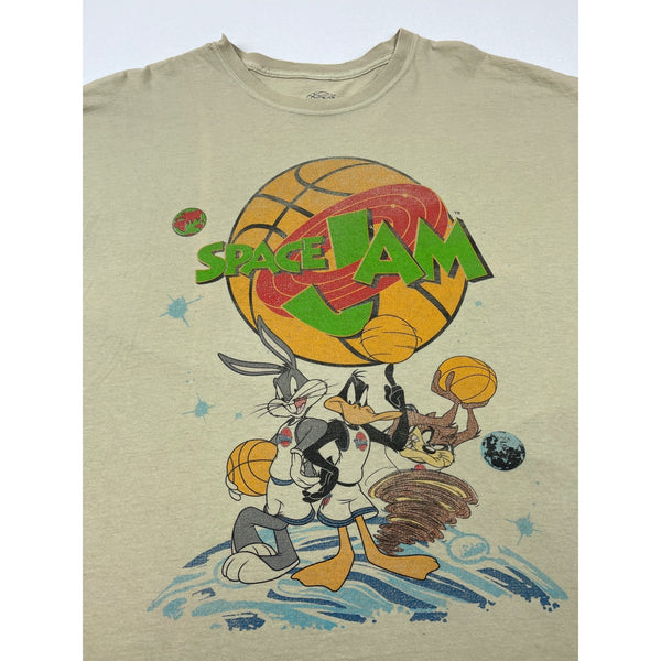 Space Jam Bugs Bunny & Daffy Duck Graphic Tee XL Beige New