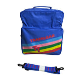 Trafalgar Unisex Blue Rainbow Stripes Crossbody Bag Sz M