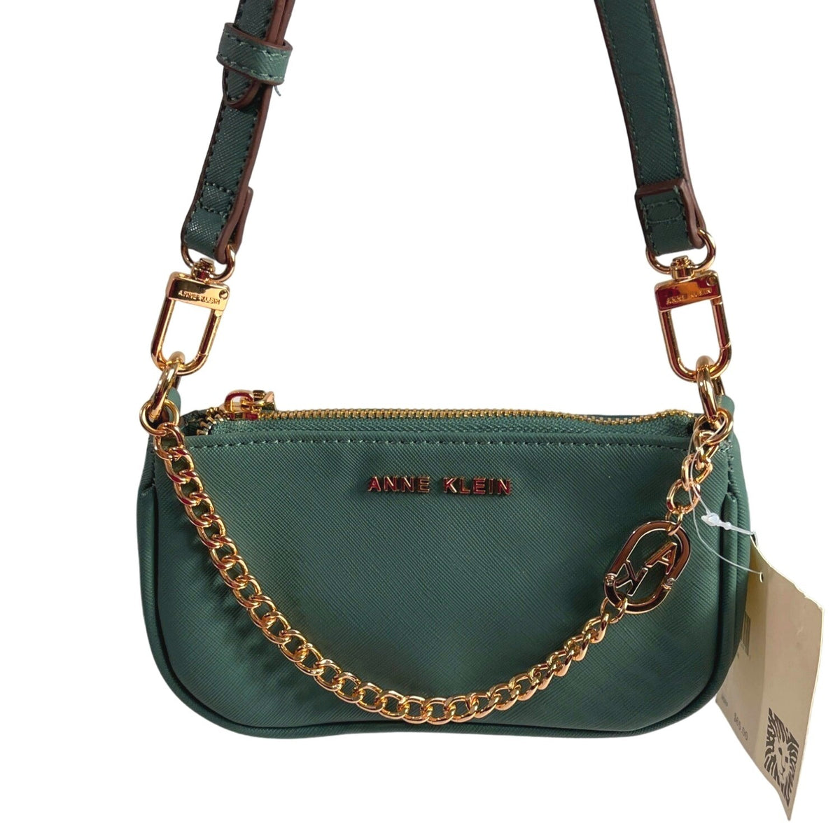 Anne Klein Women's Aqua Blue With Gold Tone Accents Crossbody Purse Sz S - NWT