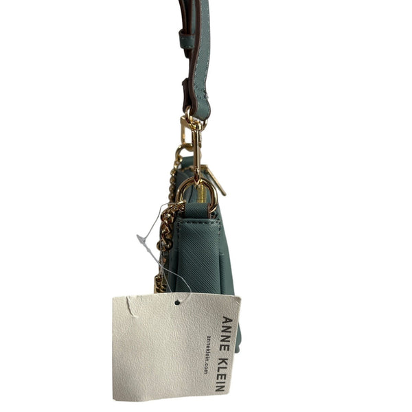Anne Klein Women's Aqua Blue With Gold Tone Accents Crossbody Purse Sz S - NWT