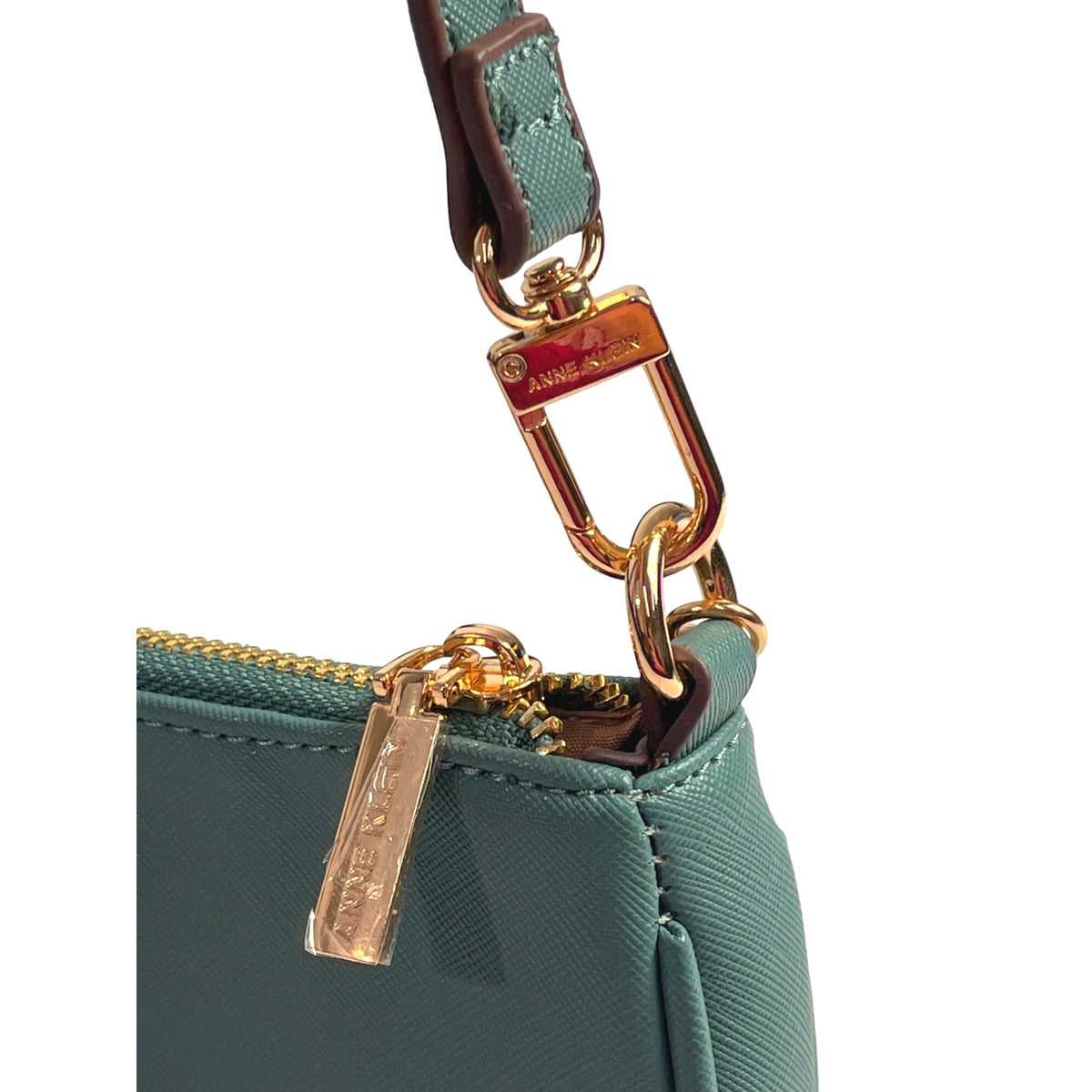 Anne Klein Women's Aqua Blue With Gold Tone Accents Crossbody Purse Sz S - NWT