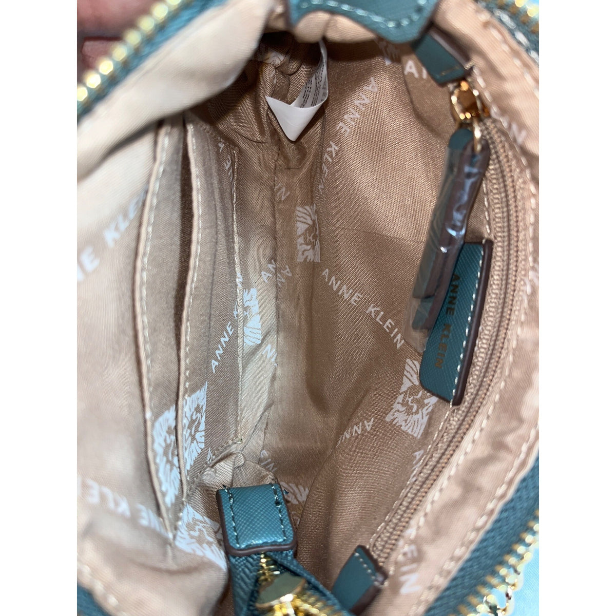 Anne Klein Women's Aqua Blue With Gold Tone Accents Crossbody Purse Sz S - NWT