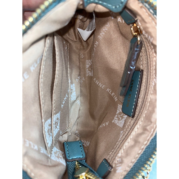 Anne Klein Women's Aqua Blue With Gold Tone Accents Crossbody Purse Sz S - NWT