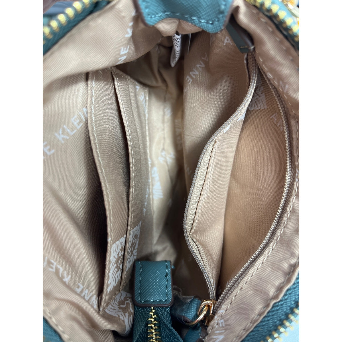 Anne Klein Women's Aqua Blue With Gold Tone Accents Crossbody Purse Sz S - NWT