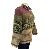 Sag Harbor Womens Multicolor Zebra Print Button-Up Jacket Sz 10