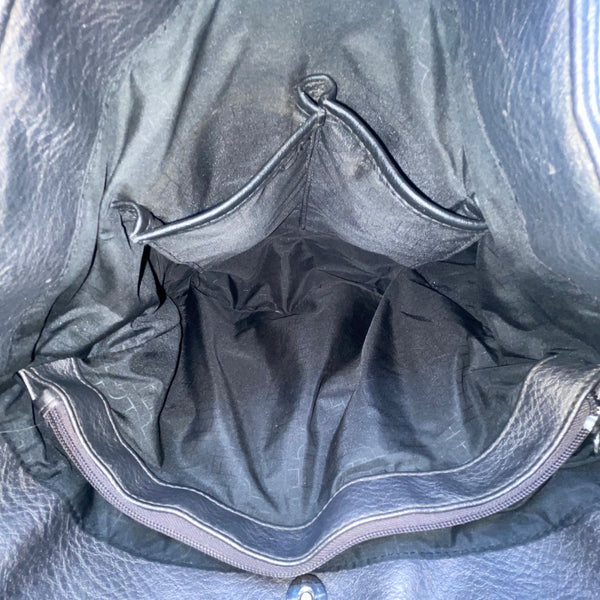 Rosetti Womens Black/Gray Faux Leather Twist Strap & Buckle Accent Shoulder Bag