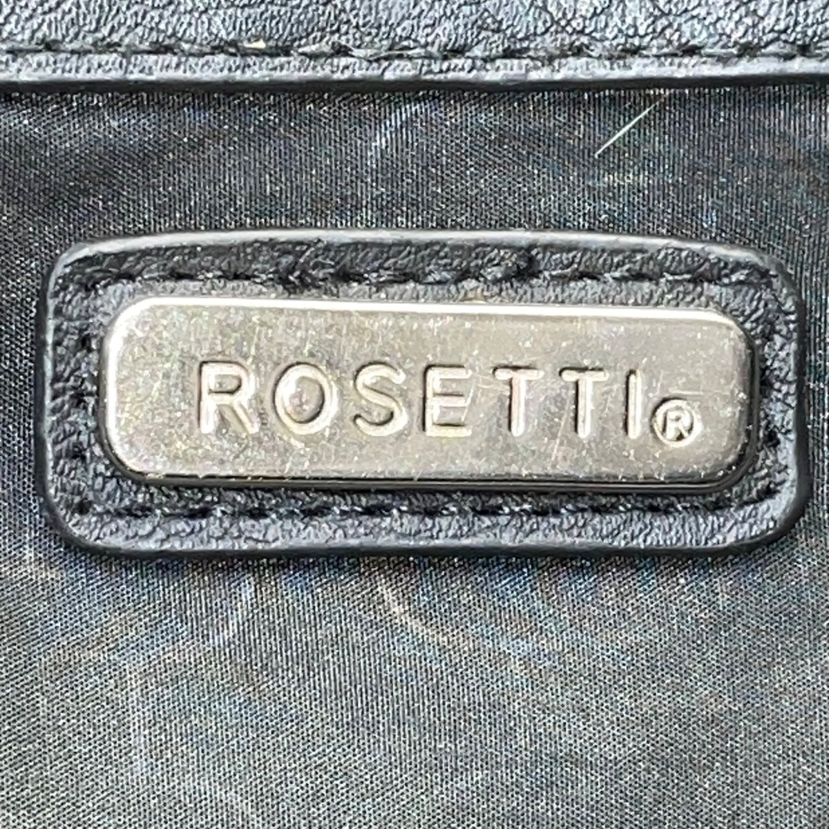 Rosetti Womens Black/Gray Faux Leather Twist Strap & Buckle Accent Shoulder Bag