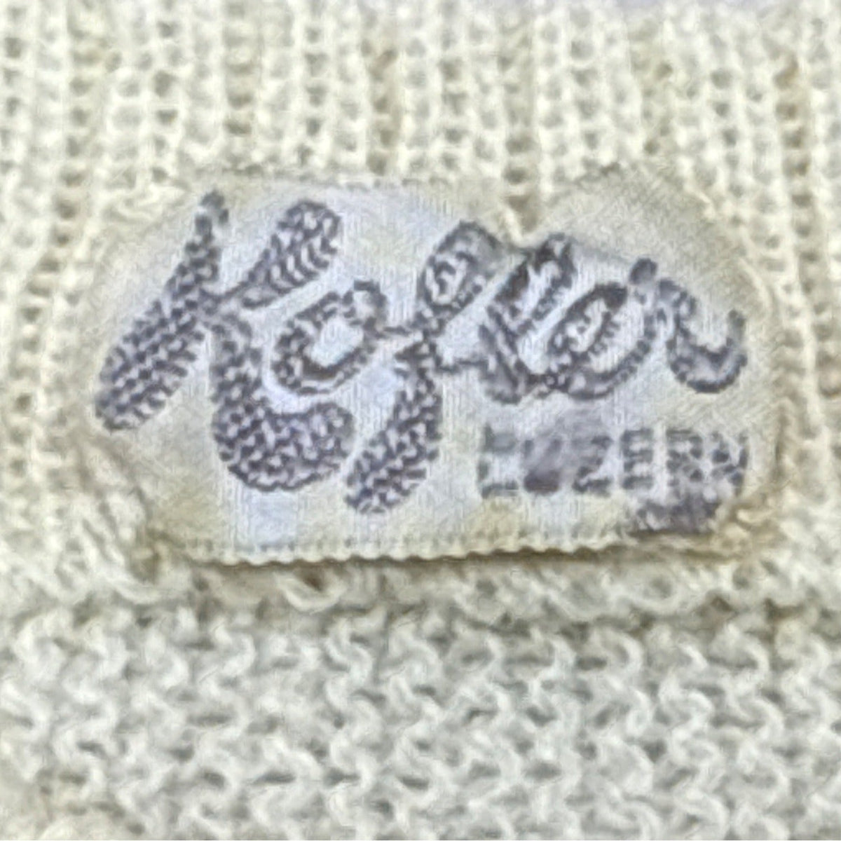 Vintage Kofler Womens Button-Up Cardigan With Floral Embroidery Cream